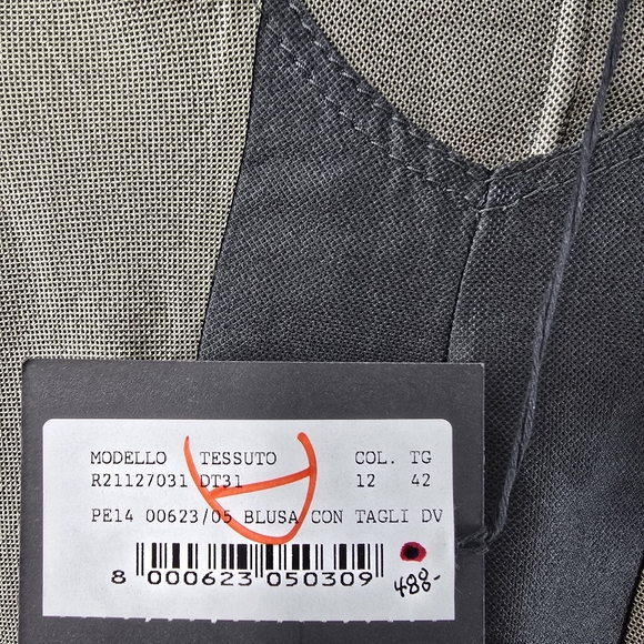 Ter Et Bantine Top Structured Short Sleeve Two Tone Babydoll Runway NWT Size 42 - Picture 4 of 11